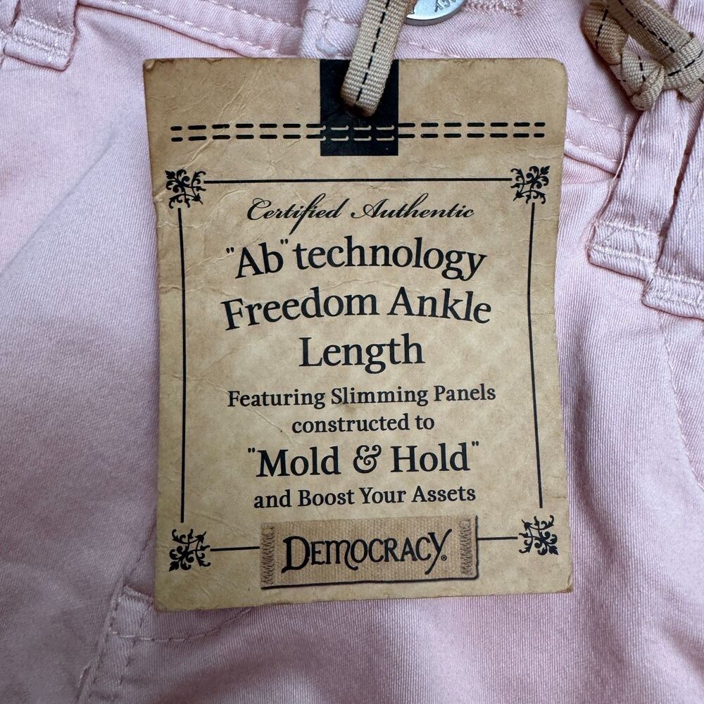 Democracy Ab Technology Freedom Ankle Denim Jeans Womens 8 Pink Stretch NWT - Picture 7 of 16